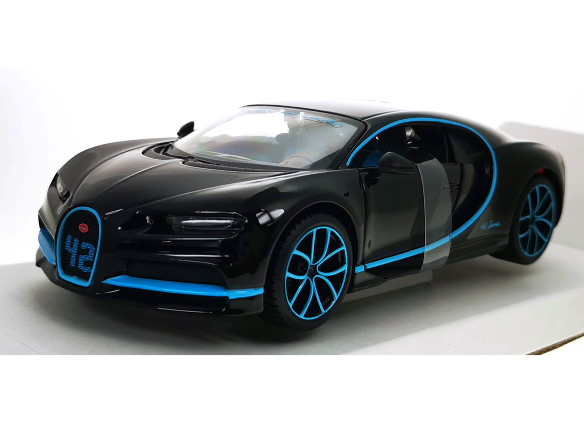 Modelcar Bugatti Chiron schwarz/blau at Maisto 1:24 42 \