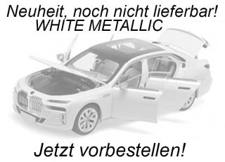 BMW i7 M70 (G70) - 2024 - WHITE METALLIC Minichamps 1:18 Metallmodell mit zu öffnenden Hauben und Türen!