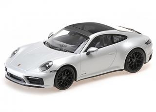 PORSCHE 911 CARRERA 4 GTS - 2020 - SILVER Minichamps 1:18 Metallmodell, Türen, Motorhaube... nicht zu öffnen