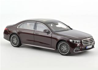 Mercedes-Benz S-Class AMG-Line 2021 Red metallic Norev 1:18 Metallmodell 4 Türen, Motorhaube und Kofferraum zu öffnen!