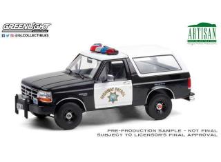 Defekt (Hardtop passt nicht, Heckklappe schließt nicht richtig) Ford Bronco 1995  *California Highway Patrol* Greenlight 1:18