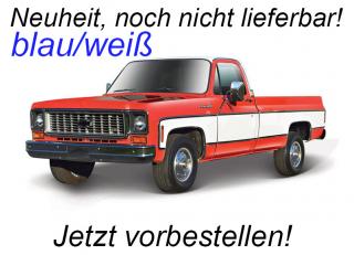 Chevrolet C10 Cheyenne Super ´74 blau-weiß Maisto 1:18 Metallmodell  Liefertermin nicht bekannt (nicht vor 3. Quartal 2025)