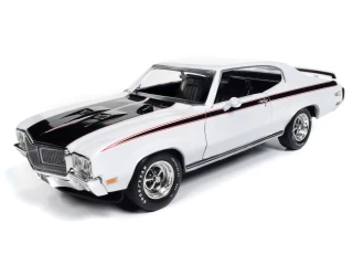 Buick Hardtop GSX (MCACN) 1970 Apollo White with Black GSX Stripes   Auto World 1:18