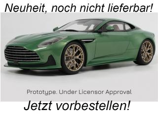 ASTON MARTIN DB12 VANTAGE GREEN 2023 GT Spirit 1:18 Resinemodell (Türen, Motorhaube... nicht zu öffnen!) <br> Lieferbar ab Ende November 2024