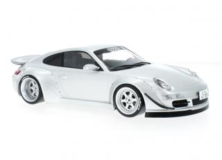 Porsche RWB 997, silber IXO 1:18 Metallmodell (Türen/Hauben nicht zu öffnen!)