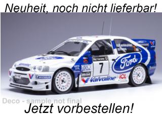 Ford Escort WRC, RAC Rally, 1998, #7 J.Kankkunen/J.Repo IXO 1:18 Metallmodell (Türen/Hauben nicht zu öffnen!) <br> Liefertermin nicht bekannt