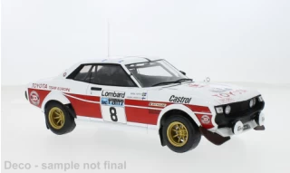 Toyota Celica 2000 GT (RA21) #8 RAC Rally 1977 H.Mikkola / A.Hertz IXO 1:18 Metallmodell (Türen/Hauben nicht zu öffnen!)  Available from early March 2025