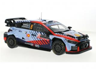 Hyundai i20 N Rally1, No.8, WRC, Rally Monte Carlo , O.Tanak/M.Jarveoja, 2024 IXO 1:18 Metallmodell (Türen/Hauben nicht zu öffnen!)