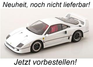 Ferrari F40 Brunei weiß KK-Scale 1:18 Metallmodell (Türen, Motorhaube... nicht zu öffnen!)<br> Lieferbar ab Dezember 2024