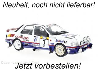 Ford Sierra Cosworth 4x4, No.7, Mobil 1, Rallye WM, Rallye Monte Carlo, F.Delecour/D.Grataloup, 1992 IXO 1:18 Metallmodell (Türen/Hauben nicht zu öffnen!) <br> Date de parution inconnue