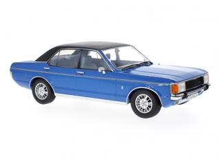 Ford Granada MK I, metallic-blau/matt-schwarz, 1975 MCG 1:18 Metallmodell, Türen und Hauben nicht zu öffnen