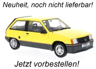 Opel Corsa A SR, gelb, 1983 MCG 1:18 Metallmodell, Türen und Hauben nicht zu öffnen <br> Availability unknown