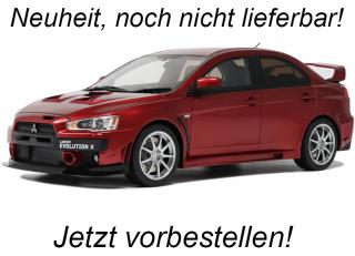 MITSUBISHI LANCET EVO X FQ 400 RED (Orient Red) 2012 OttO mobile 1:18 Resinemodell (Türen, Motorhaube... nicht zu öffnen!)  Disponible à partir de fin octobre 2024