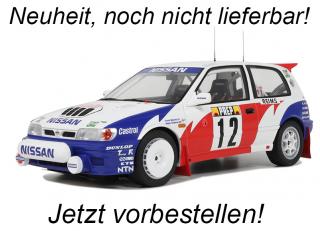 NISSAN SUNNY GTI-R WHITE TOMMI MAKINEN RALLYE WRC MONTE CARLO 1992 OttO mobile 1:18 Resinemodell (Türen, Motorhaube... nicht zu öffnen!)  Lieferbar ab Ende September 2024