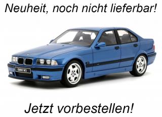 BMW E36 M3 BLUE 1995 OttO mobile 1:18 Resinemodell (Türen, Motorhaube... nicht zu öffnen!) <br> Lieferbar ab Ende August 2024