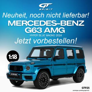 MERCEDES-BENZ G 63 AMG HYPER BLUE MAGNO 2024 GT Spirit 1:18 Resinemodell (Türen, Motorhaube... nicht zu öffnen!) Lieferbar ab Ende August 2025