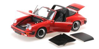 PORSCHE 911 CARRERA TARGA - 1983 - RED Minichamps 1:18 Metallmodell mit öffnenden Türen