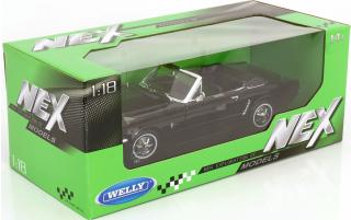 Ford Mustang 1964 Convertible 1/2 Schwarz Welly 1:18