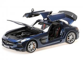 MERCEDES-BENZ SLS AMG BLACK SERIES - 2013 - AMG DAYTONA BLUE METALLIC Minichamps 1:18 Metallmodell mit zu öffnenden Hauben und Türen!