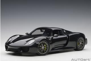 Porsche 918 Spyder 2013 (Basaltschwarz/black metallic) (composite model/3 openings + workable rear spoiler and fuel cap) \"with Weissach Package\" AUTOart 1:12