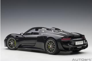 Porsche 918 Spyder 2013 (Basaltschwarz/black metallic) (composite model/3 openings + workable rear spoiler and fuel cap) \"with Weissach Package\" AUTOart 1:12