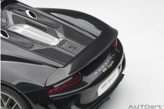 Porsche 918 Spyder 2013 (Basaltschwarz/black metallic) (composite model/3 openings + workable rear spoiler and fuel cap) \"with Weissach Package\" AUTOart 1:12