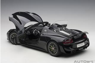 Porsche 918 Spyder 2013 (Basaltschwarz/black metallic) (composite model/3 openings + workable rear spoiler and fuel cap) \"with Weissach Package\" AUTOart 1:12