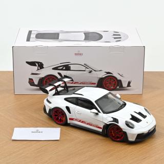 Porsche 911 GT3 RS 2022 White & Pyro red Norev 1:12 Metallmodell (Türen/Hauben nicht zu öffnen!)