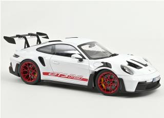 Porsche 911 GT3 RS 2022 White & Pyro red Norev 1:12 Metallmodell (Türen/Hauben nicht zu öffnen!)