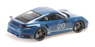 PORSCHE 911 (992) TURBO S COUPE SPORT DESIGN - 2021 - BLUE Minichamps 1:18 Metallmodell, Türen, Motorhaube... nicht zu öffnen