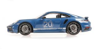 PORSCHE 911 (992) TURBO S COUPE SPORT DESIGN - 2021 - BLUE Minichamps 1:18 Metallmodell, Türen, Motorhaube... nicht zu öffnen