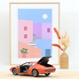 Alpine A310 1600 VF 1974 Acropolis Orange   Norev 1:18 Metallmodell 2 Türen und Motorhaube zu öffnen!