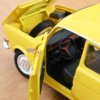 Simca 1000 LS 1974 Maya Yellow 1:18  Norev 1:18 Metallmodell 2 Türen, Motorhaube und Kofferraum zu öffnen!