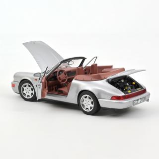 Porsche 911 Carrera 2 Cabriolet 1990 Silver Norev 1:18 Metallmodell 2 Türen, Motorhaube und Kofferraum zu öffnen!