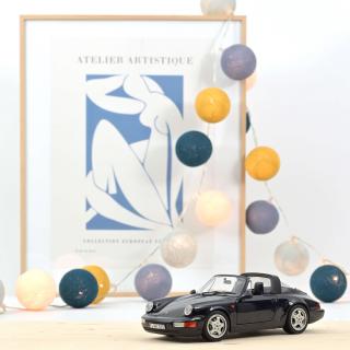 Porsche 911 Carrera 4 Targa 1991 Blue metallic Norev 1:18 Metallmodell 2 Türen, Motorhaube und Kofferraum zu öffnen!