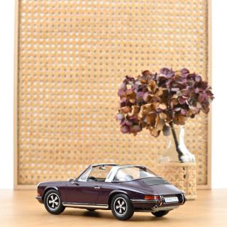 Porsche 911 E Targa 1971 Violet Norev 1:18 Metallmodell (Türen/Hauben nicht zu öffnen!)