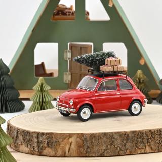 Fiat 500L 1968 Green Christmas 1:18 Norev 1:18 Metallmodell (Türen/Hauben nicht zu öffnen!)