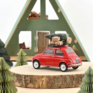 Fiat 500L 1968 Green Christmas 1:18 Norev 1:18 Metallmodell (Türen/Hauben nicht zu öffnen!)