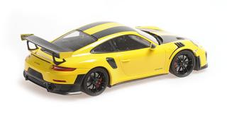 PORSCHE 911 (991.2) GT2RS - 2018 - YELLOW W/ WEISSACH PACKAGE W/ BLACK WHEELS Minichamps 1:18 Metallmodell, Türen, Motorhaube... nicht zu öffnen