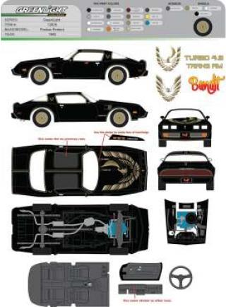 Pontiac Trans Am Firebird 1980 Turbo 4.9 Smokey & the Bandit II, black/gold Greenlight 1:18