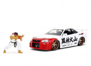 Nissan Skyline GTR R34 RYU Street Fighter Jada 1:24