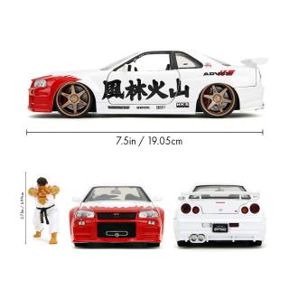 Nissan Skyline GTR R34 RYU Street Fighter Jada 1:24