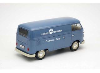 Volkswagen T1 Bus \"Volkswagen Porschewagen Ersatzteile Dienst\"  blau Welly 1:18