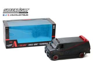 GMC Vandura 1983 Weathered Version with Bullet Holes *The A-Team 1983-87 TV Series*, grey/black Greenlight 1:18