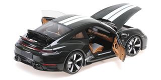 PORSCHE 911 (992) SPORT CLASSIC - 2022 - GREEN METALLIC W/STRIPE Minichamps 1:18 Metallmodell