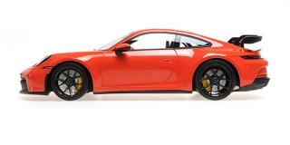 PORSCHE 911 (992) GT3 - 2021 - ORANGE/ BLACK WHEELS Minichamps 1:18 Resinemodell, Türen, Motorhaube... nicht zu öffnen