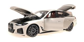 BMW i4 M50 – 2022 – WHITE METALLIC Minichamps 1:18 Metallmodell mit zu öffnenden Türen und Haube(n)