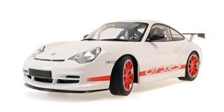 PORSCHE 911 GT3 RS - 2002 - WHITE W/RED STRIPES Minichamps 1:18 Metallmodell, Türen, Motorhaube... nicht zu öffnen