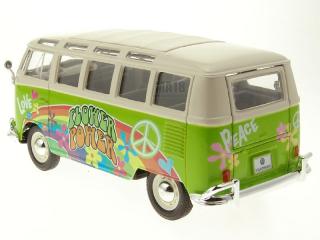 VW Bus Samba Hippie-Line grün (Flower Power) Maisto 1:25