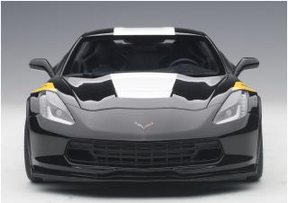 CHEVROLET CORVETTE C7 GRAND SPORT black/white stripes Full Openings AUTOart 1:18